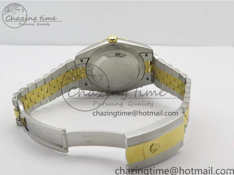 MiroTime 0519 DateJust 41 SS YG 126333 Fluted Bezel DJF Best Edition 904L Steel Gray Dial Green Roman Markers on Jubilee Bracelet A Seasonal 3194